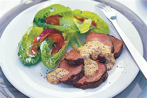 Roast beef fillet with garlic and rosemary