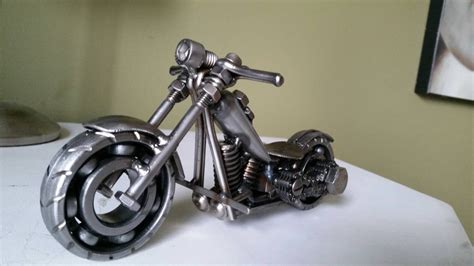 Custom made scrap metal art harley motorcycle by TiDYEcreations