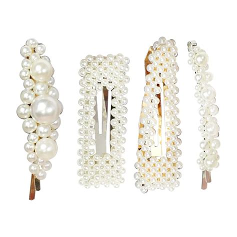 4pcs Hair Clips Fresh Fashion Simple Pearl Decorative Hair Pins Hair ...