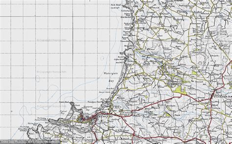 Historic Ordnance Survey Map of Watergate Bay, 1946