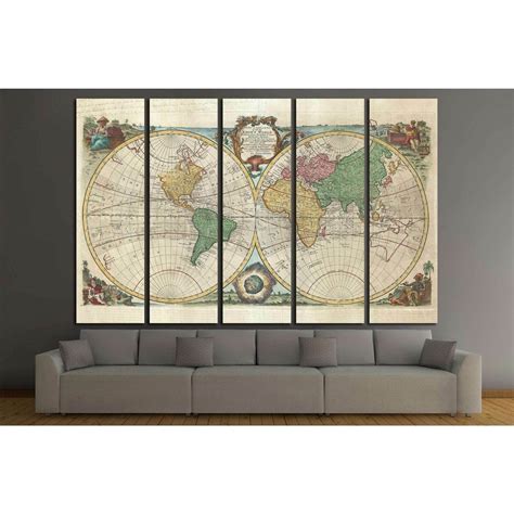 Old World Map №1477 Ready to Hang Canvas Print – Zellart Canvas Prints