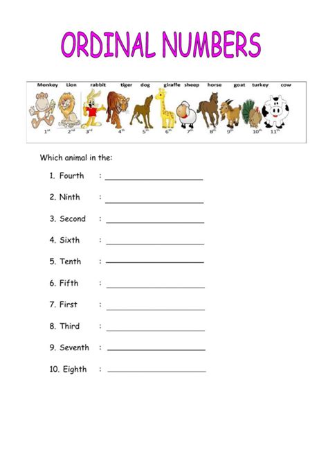 Activity For Ordinal Numbers - OrdinalNumbers.com