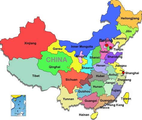 Map of China - Teaching English in China with Reach To Teach Recruiting