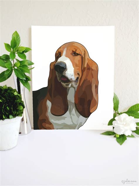 Basset Hound Art Print Basset Hound Painting Basset Hound - Etsy