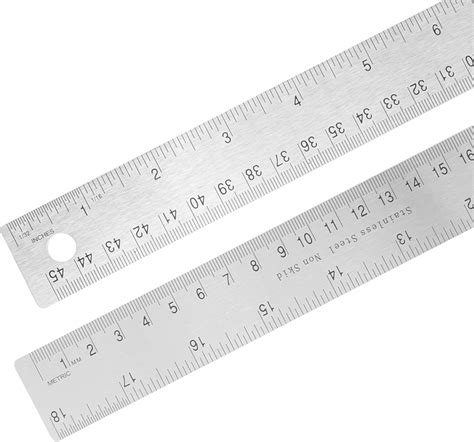 Amazon.com: Pacific Arc Stainless Steel 18 Inch Metal Ruler Non-Slip ...