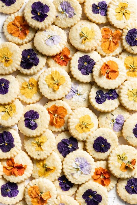 Edible Flower Cookies - Two Cups Flour