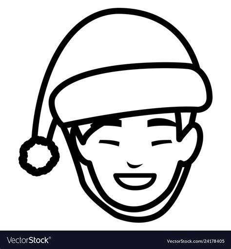 Beautiful woman head with winter hat Royalty Free Vector