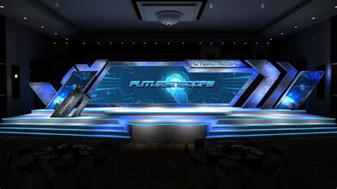 Futuristic Stage Design For PMI on Behance | Stage design, Stage set ...