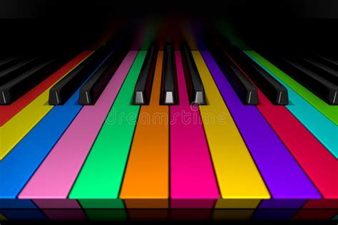 Piano keys and colors stock illustration. Illustration of closeup ...