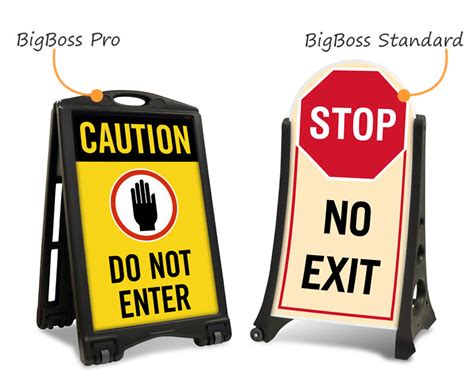 Portable A-Frame Traffic Signs with Built-In Wheels