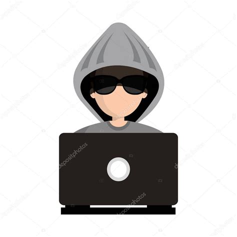 Hacker character avatar icon — Stock Vector © yupiramos #129895474