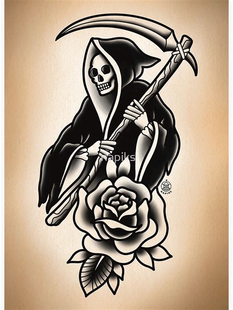 "Grim Reaper Tattoo" Art Board Print for Sale by napiks | Redbubble