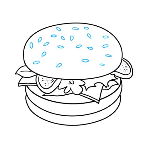 How to Draw a Burger - Really Easy Drawing Tutorial