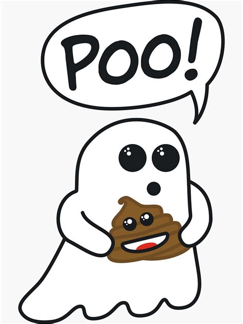 "Halloween Poop Emoji Funny Ghost" Sticker for Sale by peculiarpuffin ...