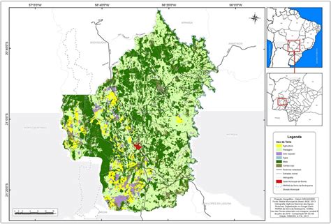 Mapa de uso e ocupação da terra do município de Bonito/MS, no ano de ...