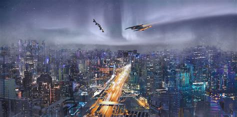 ArtStation - sci-fi city concept art