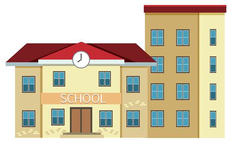 A school building on white background 292587 Vector Art at Vecteezy