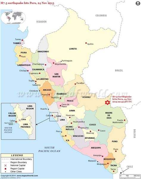 Peru Earthquake Map | Areas affected by Earthquakes in Peru