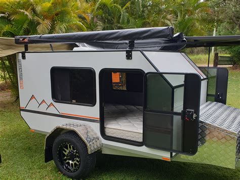 Treka Teardrop Camper pod with queen bed two big doors - AdventureMan