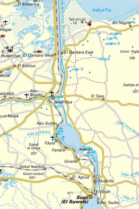 Suez Canal Map 1 - MapSof.net