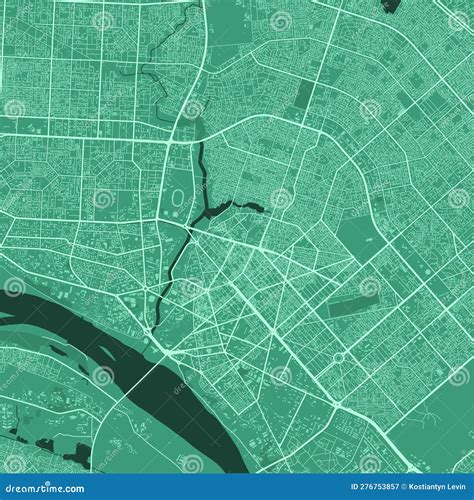 Green Niamey Map, Niger, Detailed Municipality Map, Skyline Panorama ...