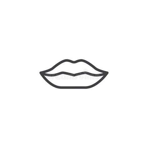 Lip Icon. Linear Vector Illustration. Stock Vector - Illustration of ...