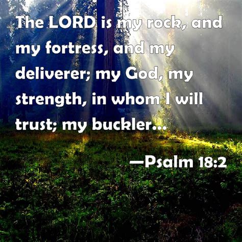 Psalm 18:2 The LORD is my rock, and my fortress, and my deliverer; my ...