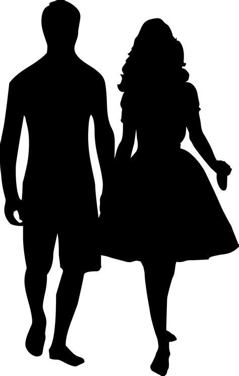 Clipart - Couple Holding Hands Silhouette