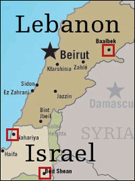 Israel Map Lebanon