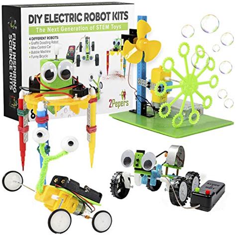 2Pepers Electric Motor Robotic Science Kits for Kids (4-in-1), DIY STEM ...