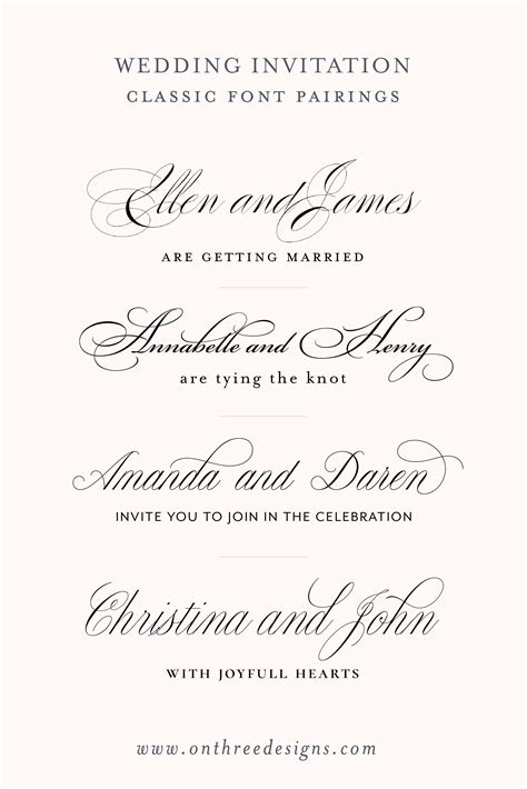 On Three Designs — Our all-time favorite fonts | Wedding invitation ...