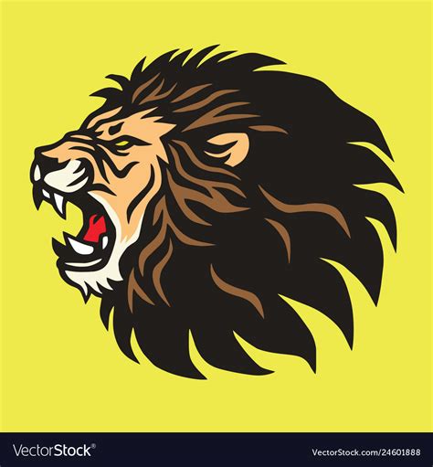 Roaring lion logo mascot design template Vector Image