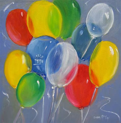 Linda McCoy: Balloons ll, Oil painting by Linda McCoy