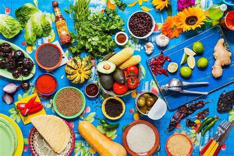 A table of ingredients, integral to Mexican cooking | Mexican ...