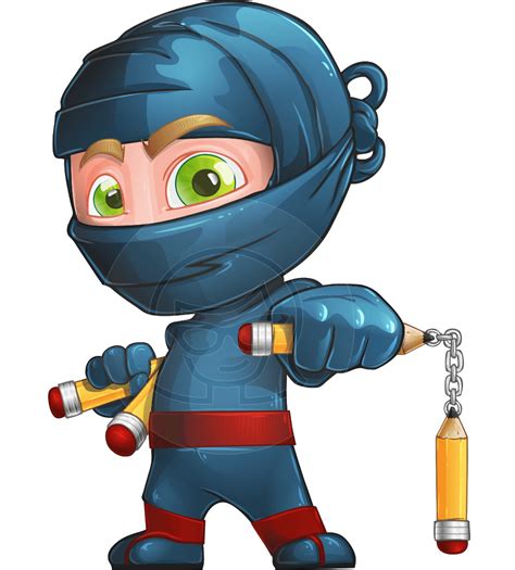 Ninja Warrior Cartoon Vector Character Illustrations AKA Toshi ...