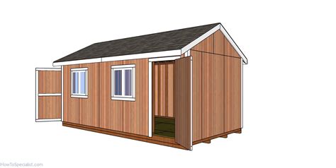 10×20 Gable Shed Plans – back view | HowToSpecialist - How to Build ...