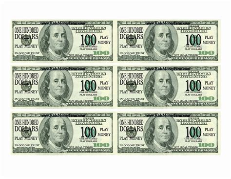 Fake One Hundred Dollar Bill Printable