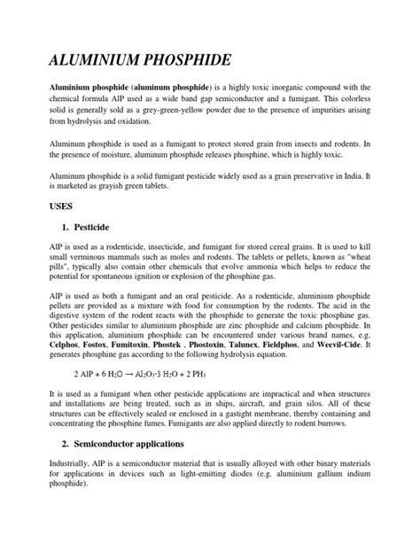 Aluminium Phosphide: Aluminium Phosphide (Aluminum Phosphide) Is A ...