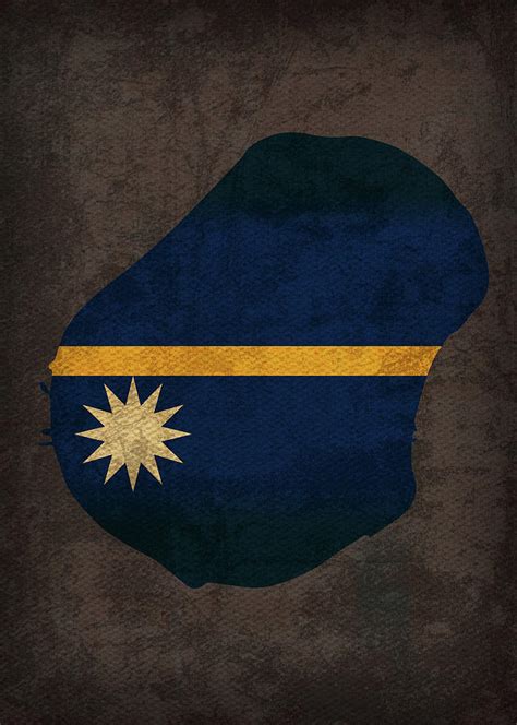 Nauru Country Flag Map Mixed Media by Design Turnpike - Pixels