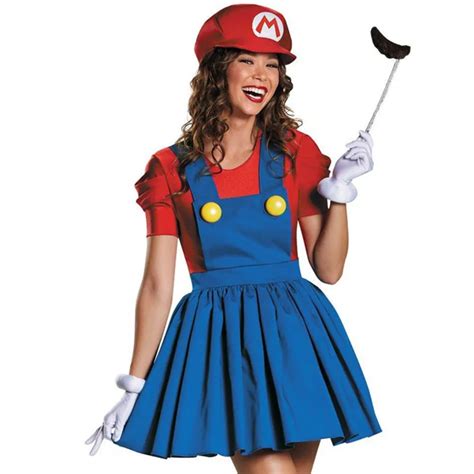 Halloween Super Mario Bros.Costume Adults Women Anime Cosplay Super ...