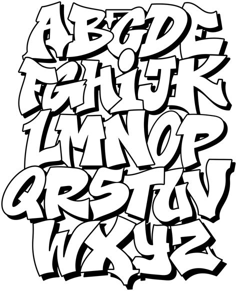 Old school graffiti alphabet text wall decal - TenStickers