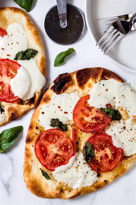 Tomato Basil Mozzarella Flatbread Pizza • Wanderlust and Wellness