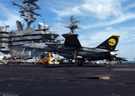 F-14 Tomcat landing on Aircraft Carrier - Final Deployment ...