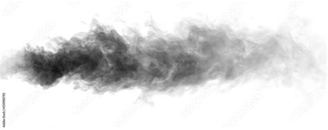 Abstract black puffs of smoke swirl overlay on transparent background ...