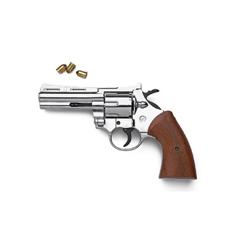 By The Sword, Inc. - 9mm Magnum Blank Firing Revolver 4" Barrel Nickel