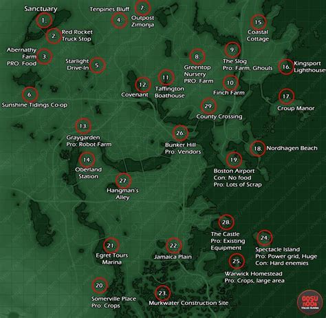 settlement locations map fallout 4 | Video Games | Pinterest | Fallout ...