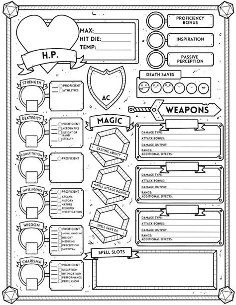 The Best DnD Character Sheets - Custom, Online, Printable + Fillable!