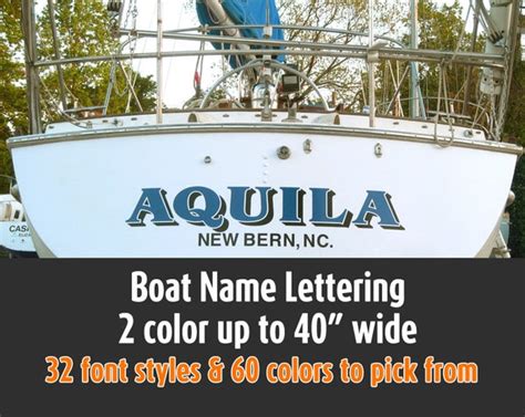 2 colors Boat Lettering Vinyl Customized up to 40 many