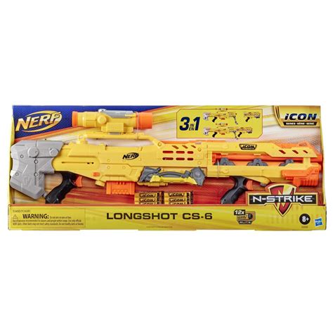 NERF N-Strike Icon Series Longshot CS-6 3 BLASTERS IN 1 - Walmart.com