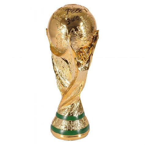 Pele Brazil Signed Full Size Replica FIFA World Cup Trophy with "3 WC ...